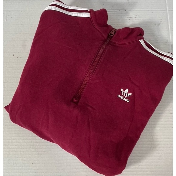 Adidas 1/4‎ Zip pullover Sweatshirt Women's S Burgundy/White - Picture 8 of 8